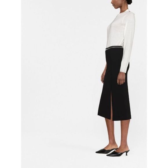 Helmut Lang Front-slits Straight Midi Skirt - Picture 3 of 8